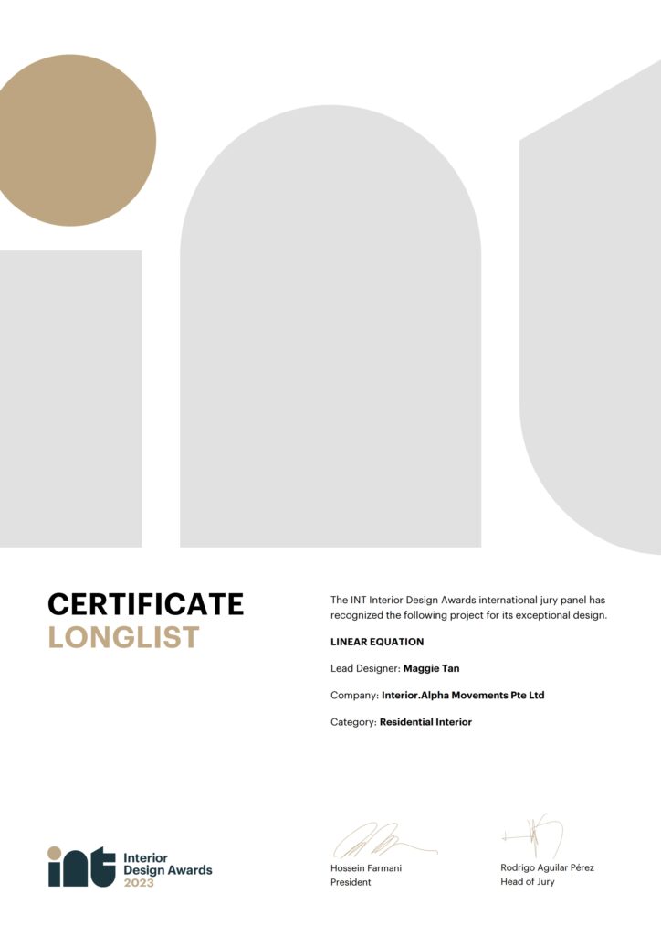 INT Interior Design Awards 2023 - Linear Equation